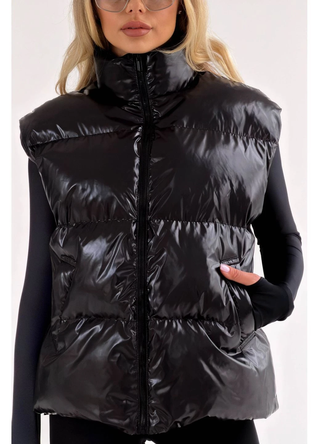 Стильный оверсайз жилет с прямым силуэтом Jadone Fashion (381366309)