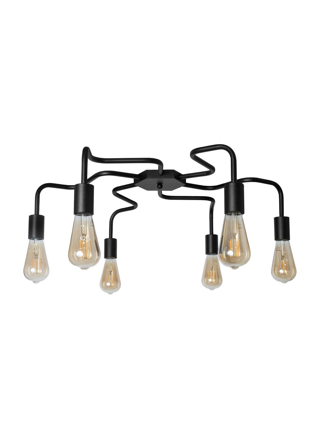 Люстра лофт Laminari стельова на шість ламп NL 17503-6 BK MSK Electric (325882586)