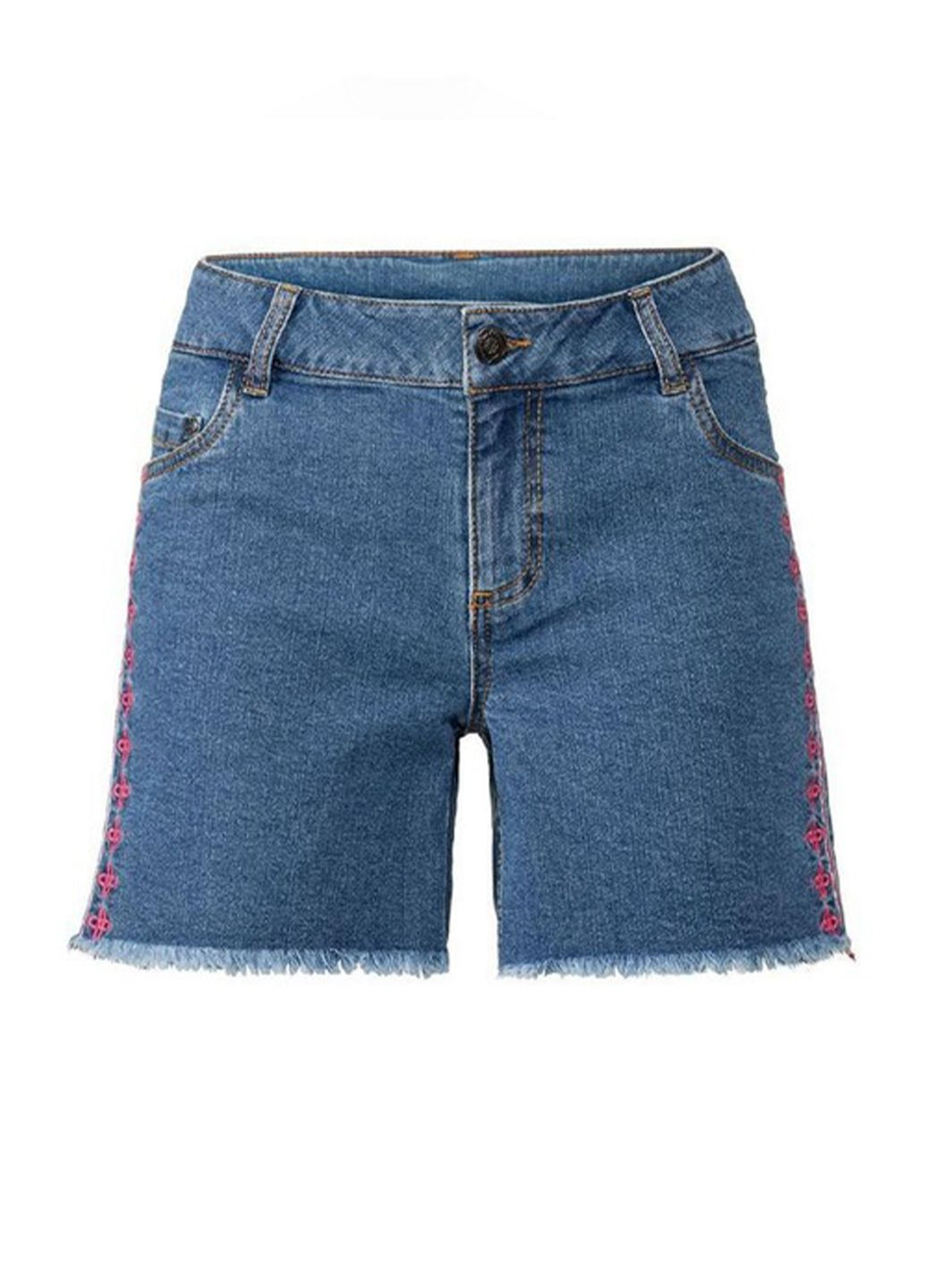 Женские джинсовые шорты с бахромой с вышивкой Esmara (339040708)