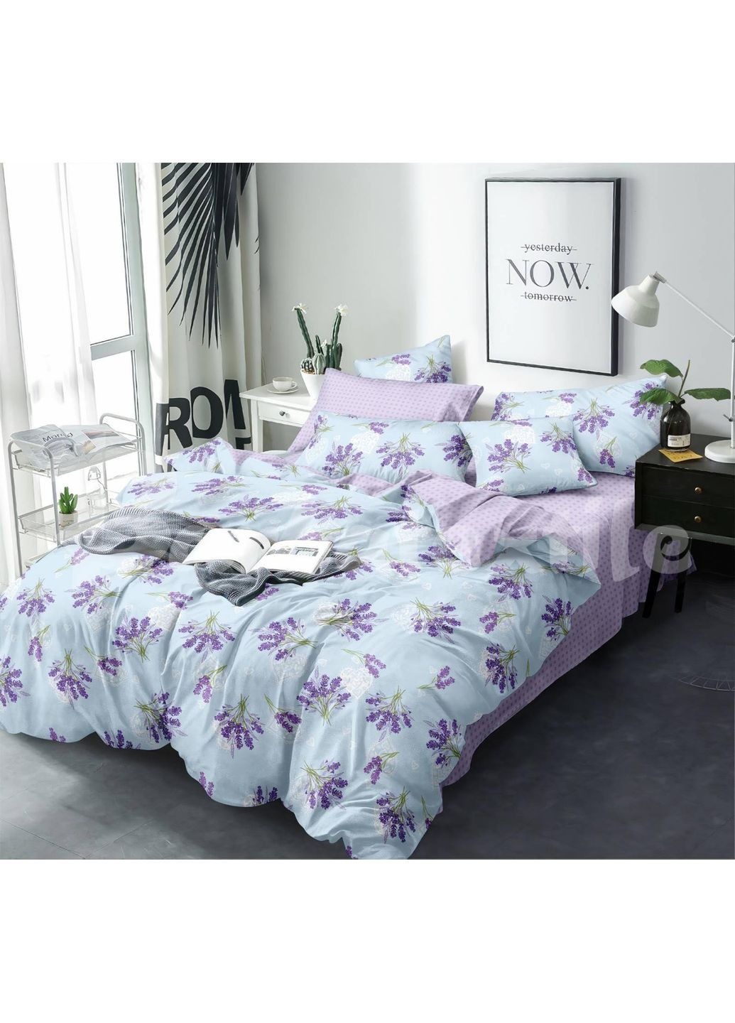 Комплект постельного белья Бязь Голд "Лаванда" Двухспальный 180х220 см No Brand (365061446)