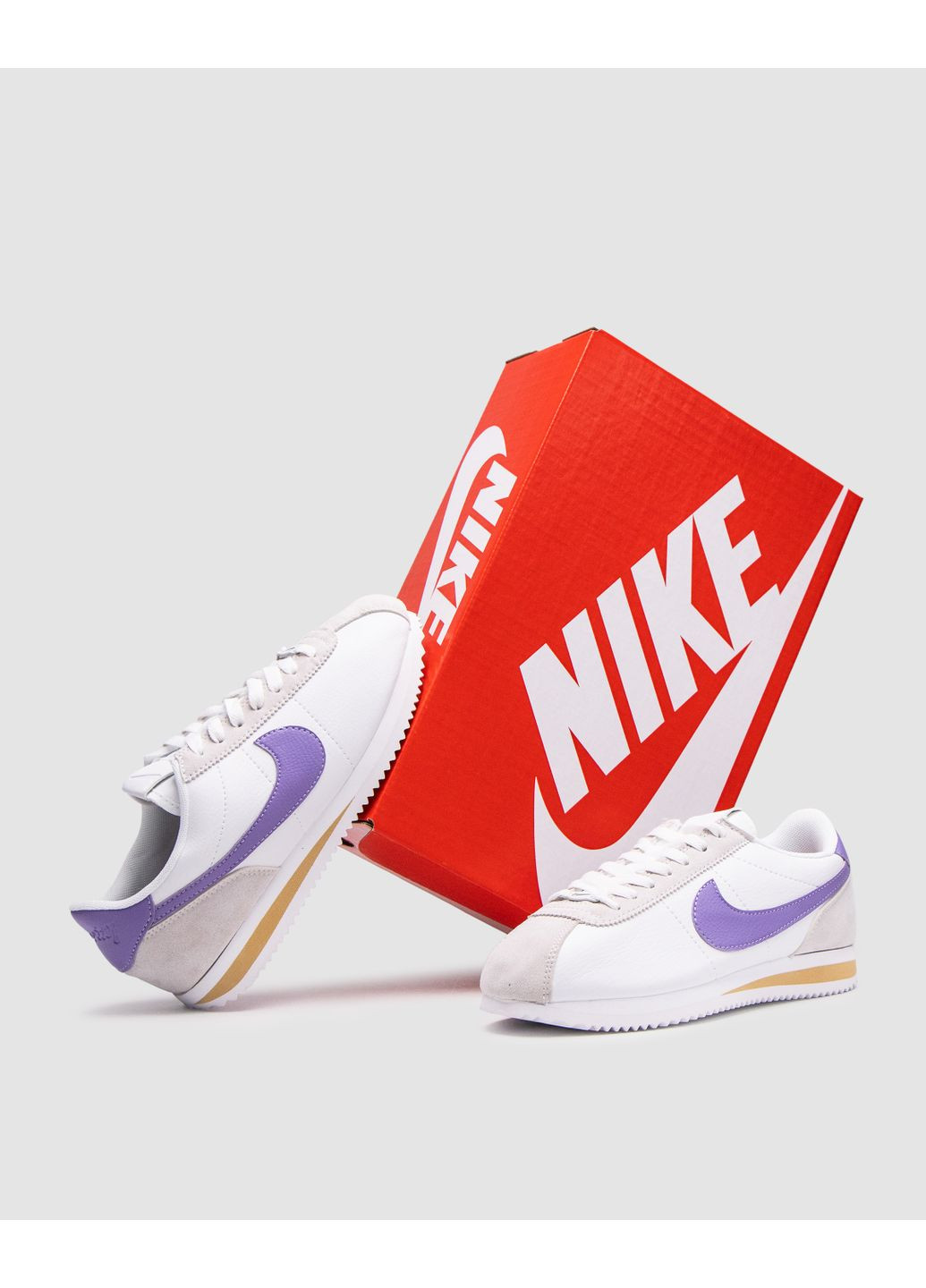 Кросівки жіночі Nike White/Purple No Brand Cortez білі демісезони (352260614)