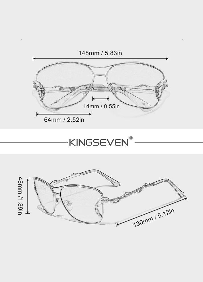 Женские поляризационные солнцезащитные очки N7010 Beige KINGSEVEN (341318545)