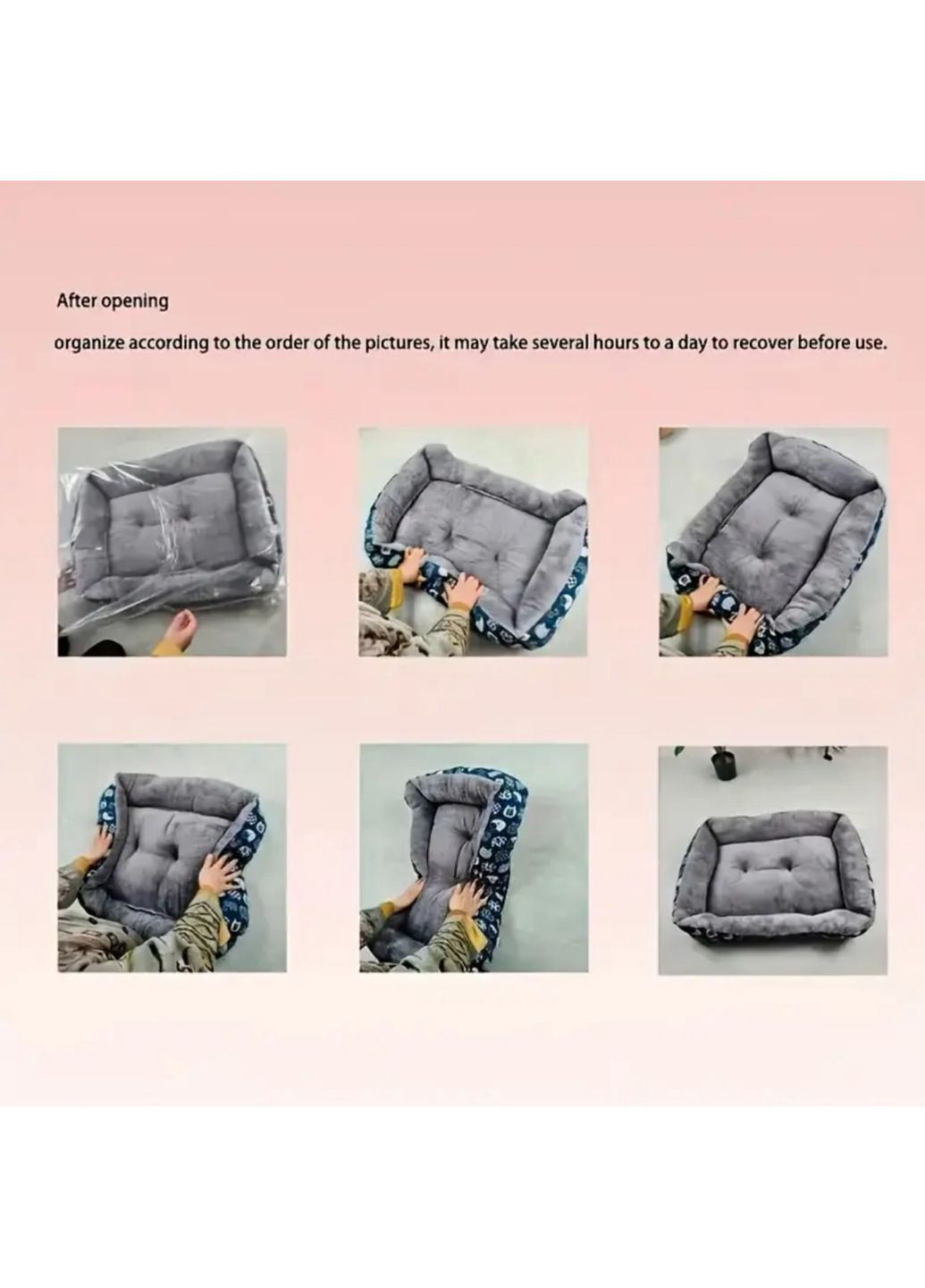 Лежанка пуфик для кошек и собак размер L 60×45 см из мягкого полиэстера, комфортное спальное место для собак и котов No Brand (372992580)