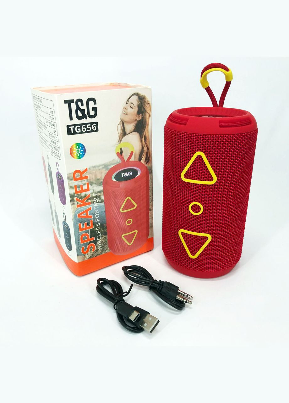 Портативная Bluetooth колонка TG656 FM-радио, аккумуляторная колонка для музыки. Цвет: красный TG (372908485)