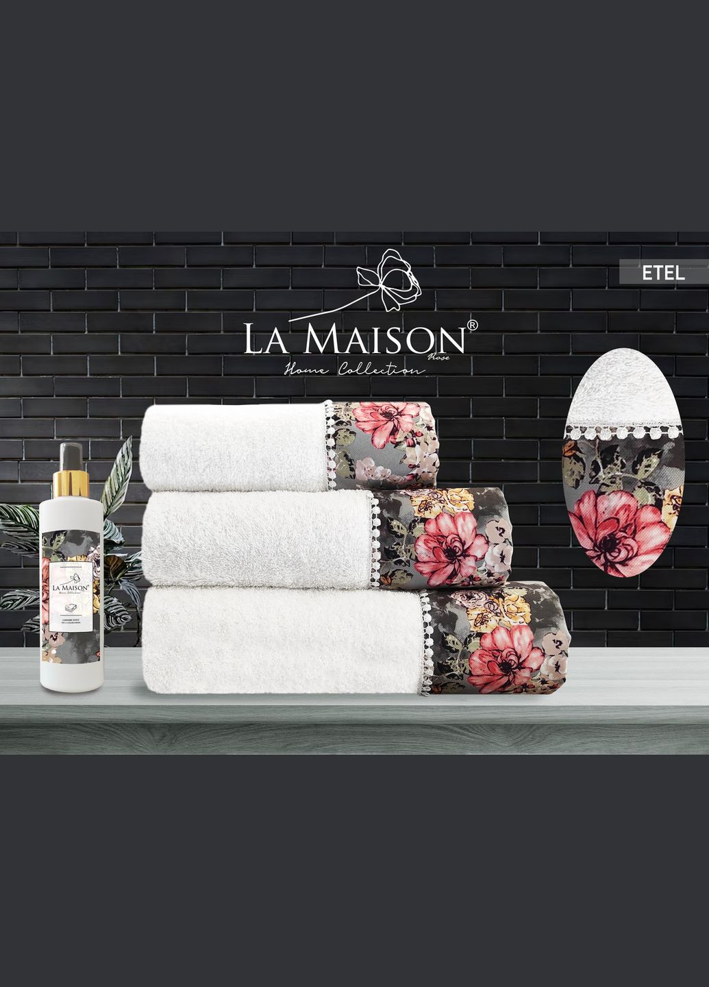 Подарочный набор полотенец La, 3 шт. с ароматом Etel Maison белый