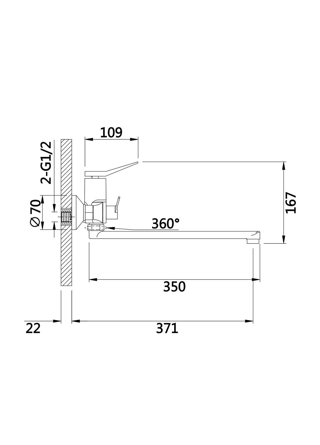 Смеситель для ванны Presto с длинным поворотным изливом (c душевым гарнитуром) Chrome Qtap QTPRE2601CRM45573 (346492502)