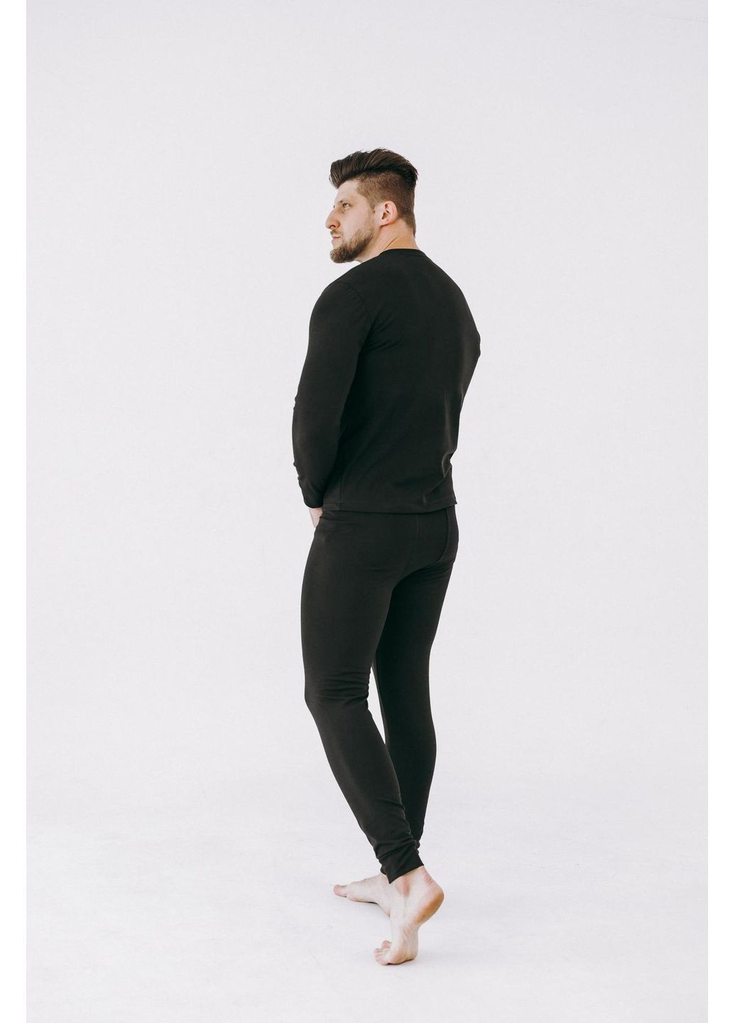 Термобелье мужское черное на флисе БАТАЛ No Brand (362193115)