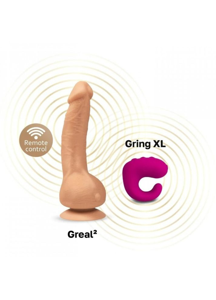 Вібратор реалістичний на присосці Greal Mini Gvibe, бежевий, 18 х 3 см No Brand (341306065)