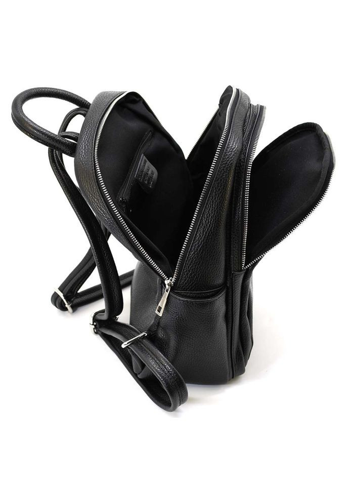 Шкіряний жіночий рюкзак Italy - 02443_fblack Virginia Conti (315772176)