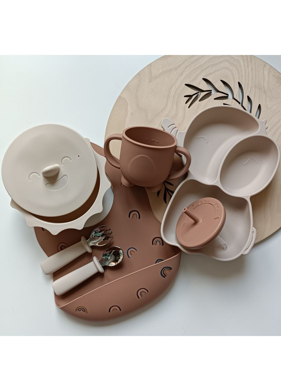Набор детской силиконовой посуды для первого прикорма Слоник (0124) No Brand (368999845)