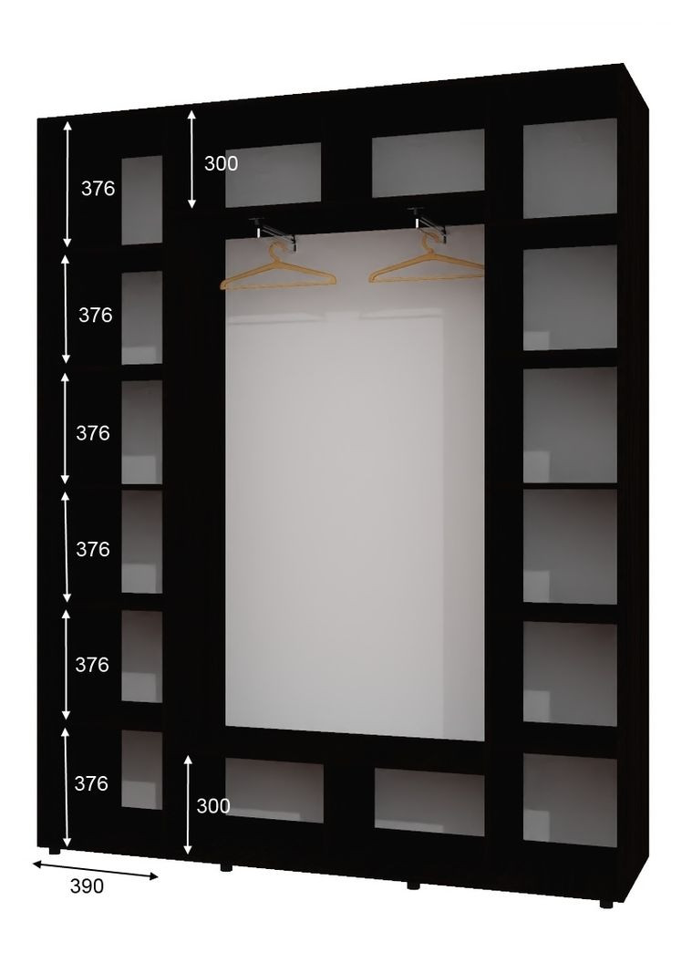 Шкаф-купе трехдверный 200*45*240 см Венге магия 3 двери Зеркало ШК-05 Алекса (356773562)