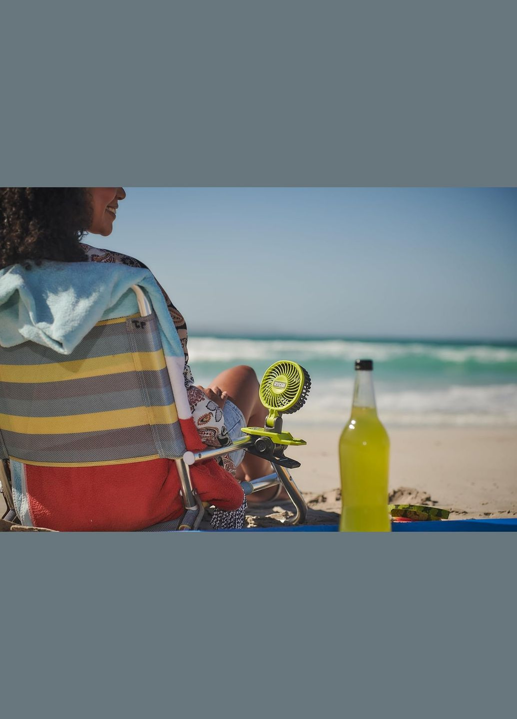 Вентилятор аккумуляторный клипса USB Lithium RCF4-120G 4В акб 1х2А·час 3800об·мин вращение 325° поворот 180° 2 скорости 0.29кг Ryobi (342397734)