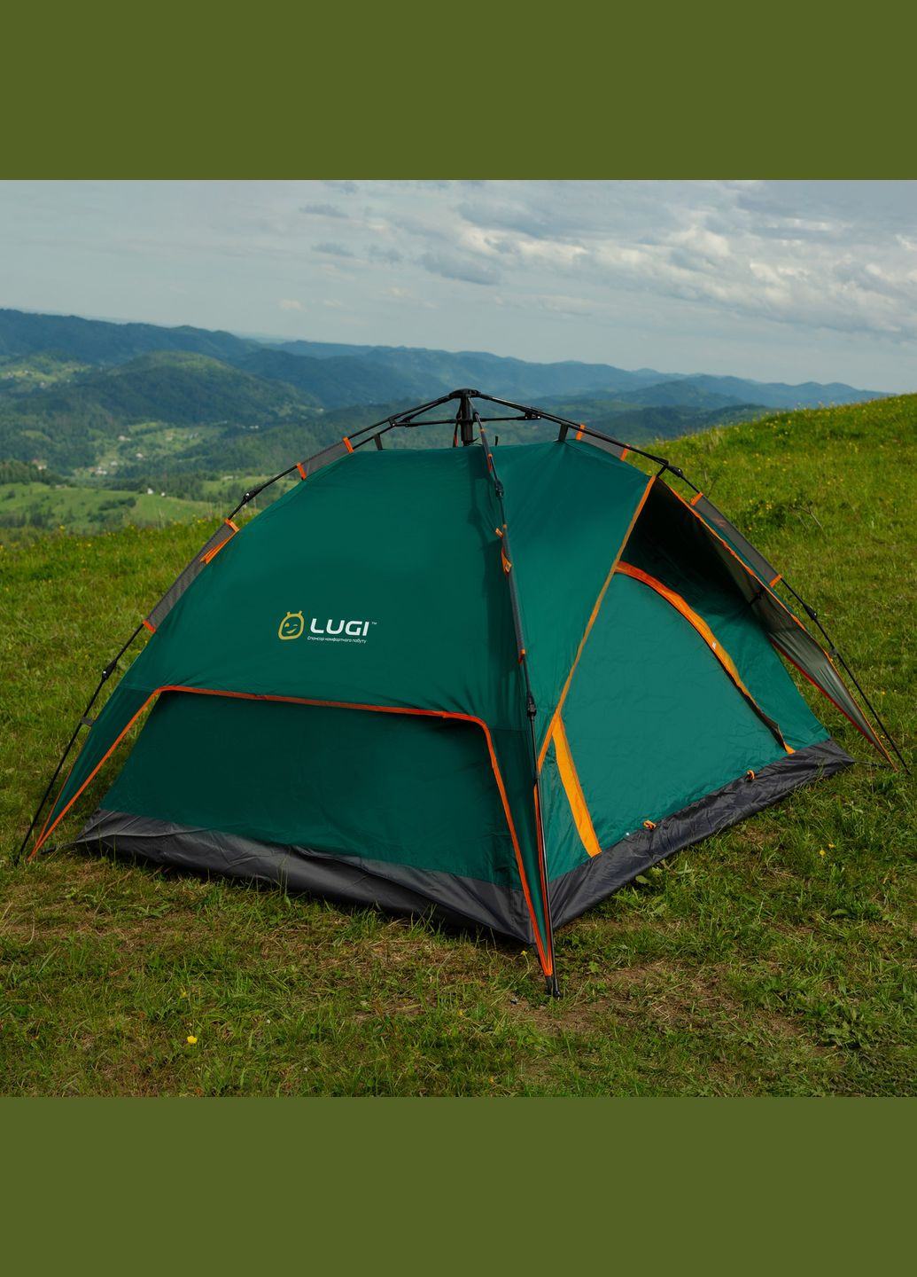 Намет автоматичний двомісний 200*230*130 см водонепроникний зелена LU015GR LUGI (306849742)