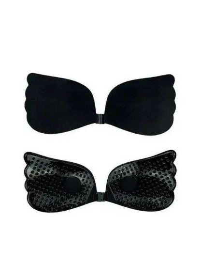 Чорний балконет бюстгальтер fly bra силіконовий без бритель з ефектом пуш-ап No Brand