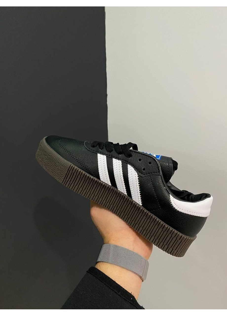 Чорні Осінні кросівки чоловічі adidas samba black gum адідас самба No Brand