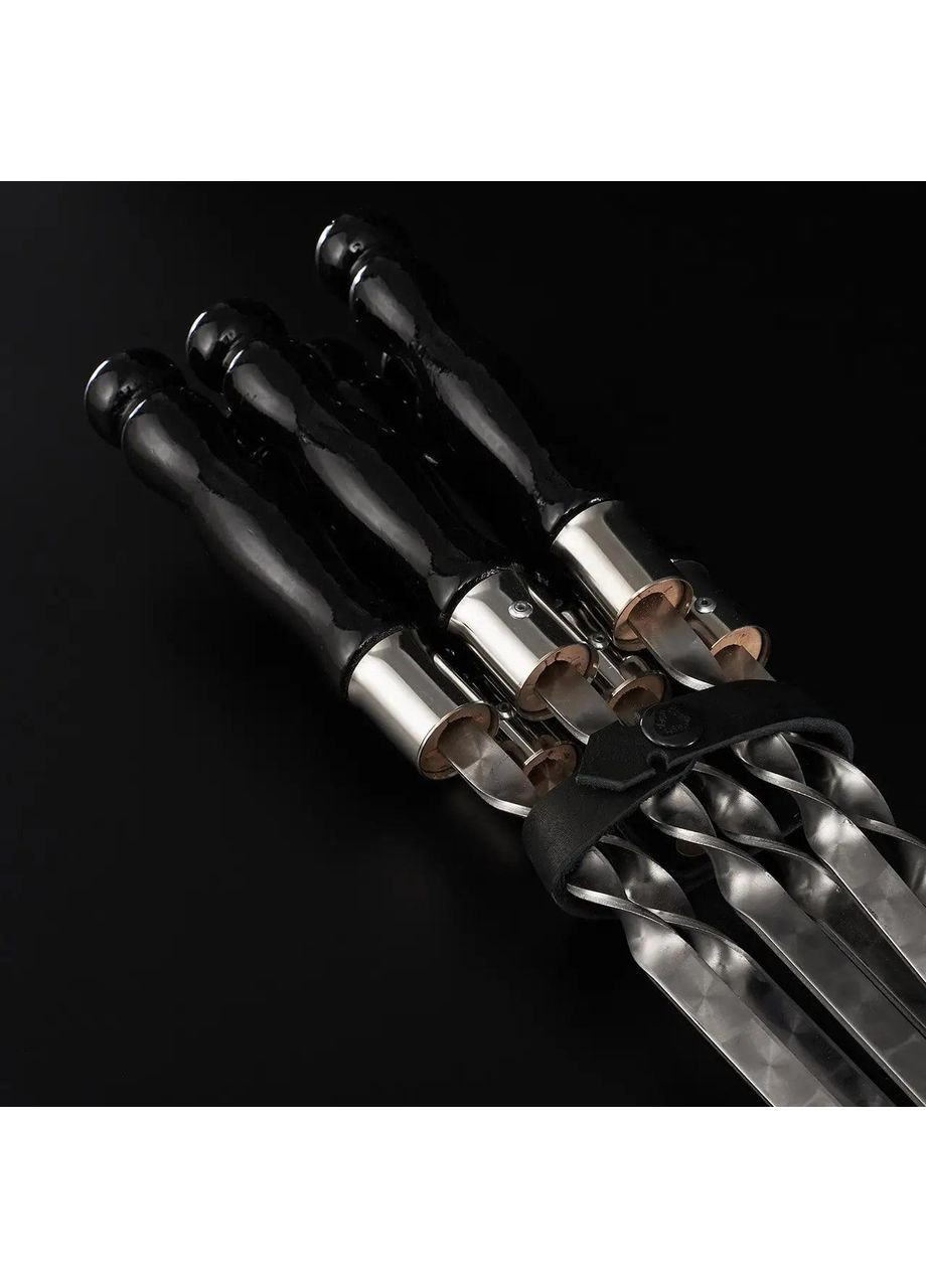 Шашлычный набор, набор шампуров в кожаном чехле G19 No Brand (365654984)