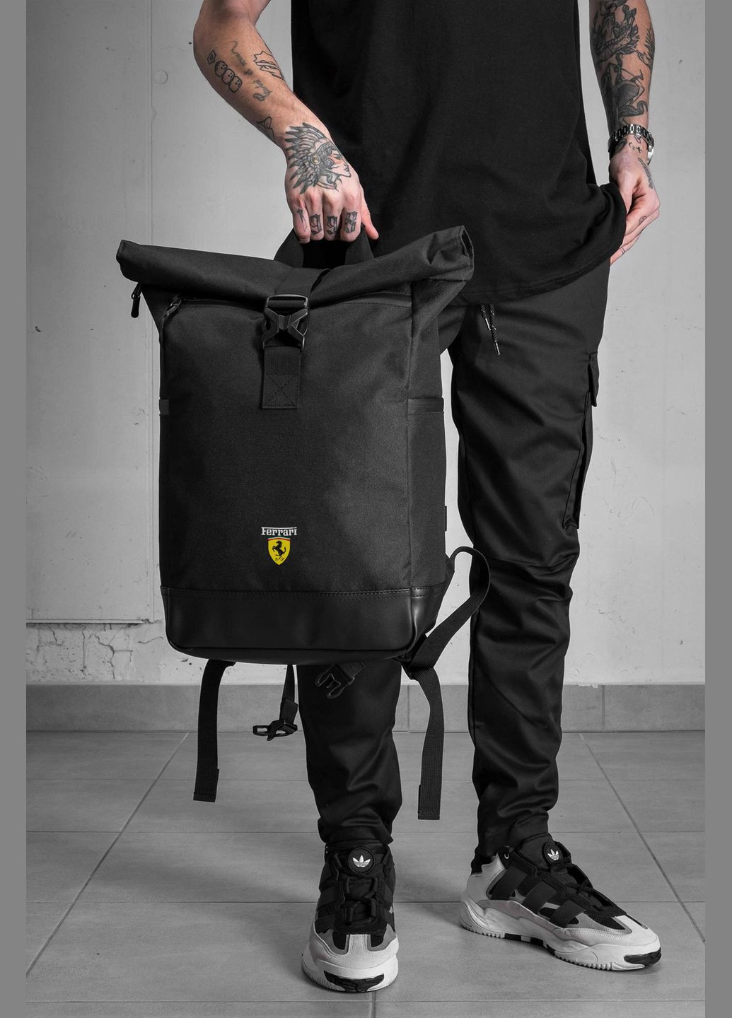 Мужской Повседневный Рюкзак Роллтоп Школьный С Принтом Ferrari Without (346475657)