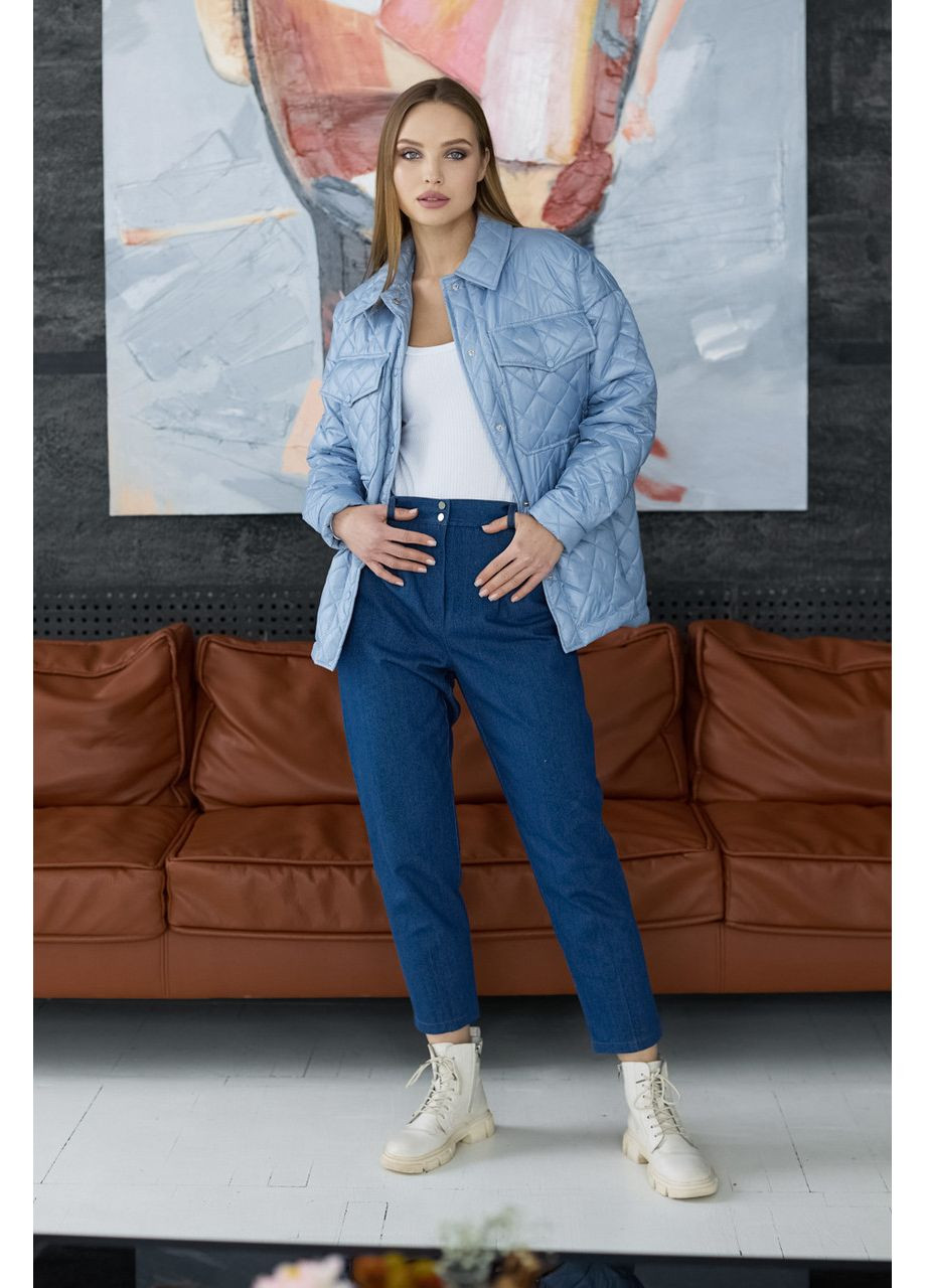 Голубая демисезонная голубая стеганная куртка Seventeen