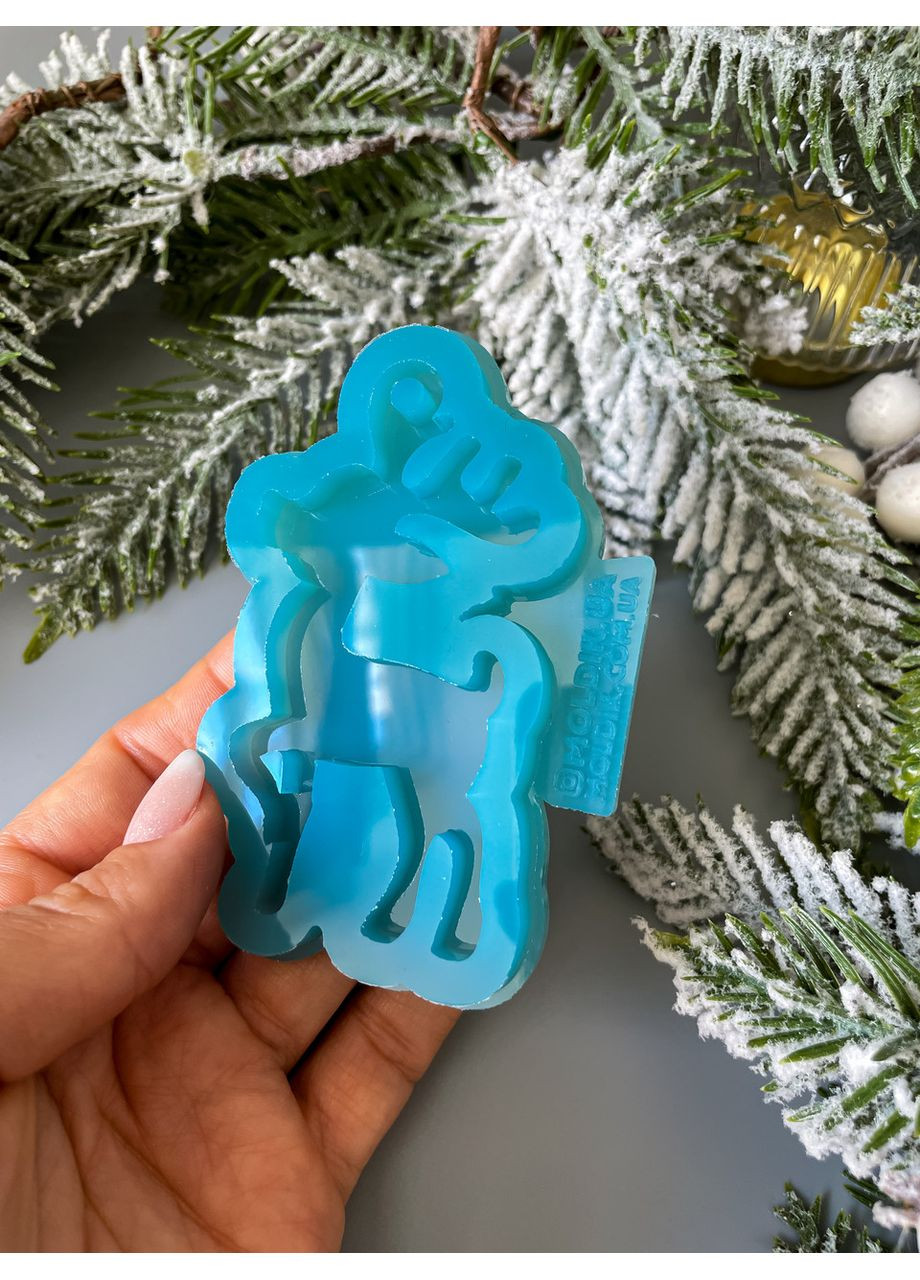 Молд Оленя дівчинка форма для новорічних іграшок на ялинку силіконова форма для епоксидної смоли No Brand (370567087)