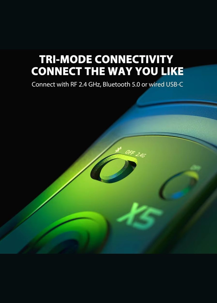 Бездротова ігрова мишка X5 Wireless Gaming Mouse 4000 DPI, RGB, Black ATTACK SHARK (327433231)
