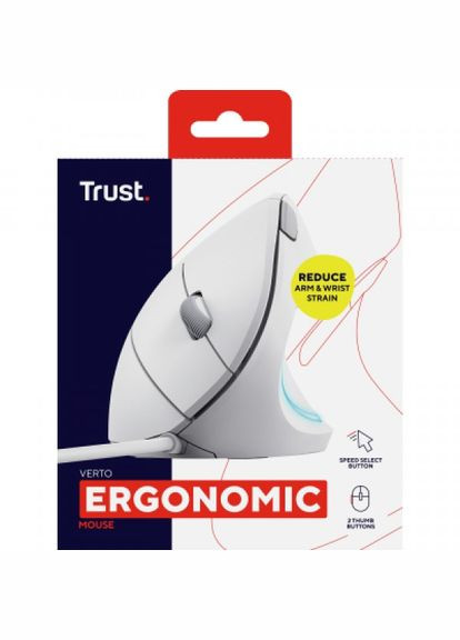 Миша Trust verto ergonomic usb white (275091769)
