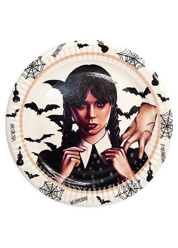 Тарілки паперові дитячі одноразові "Венздей 2 ", 18 см No Brand (302313422)