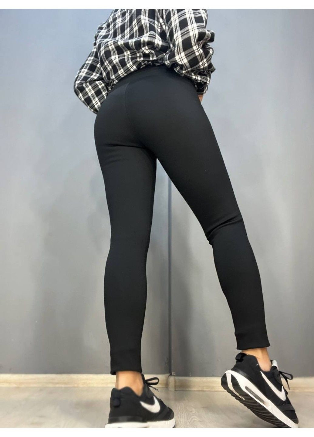 Лосини жіночі W-16 широкий пояс утягуючі мікродайвінг утеплені на хутрі чорні Kenalin (315066913)