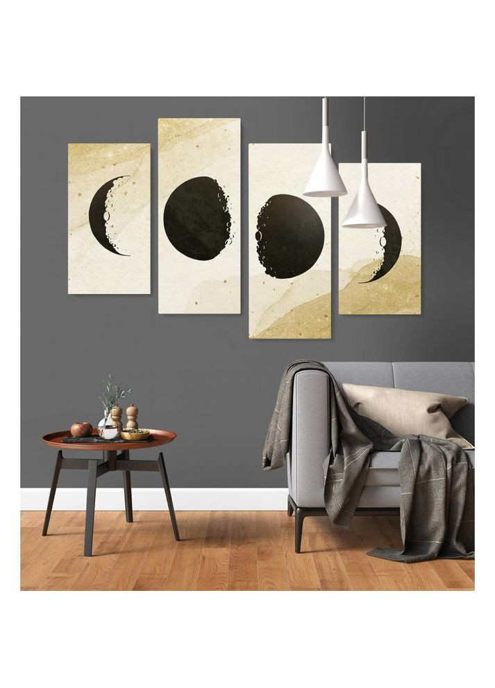 Модульная картина из четырех частей Фазы луны 129x90 см (MK412828) Malevich Store (333338984)
