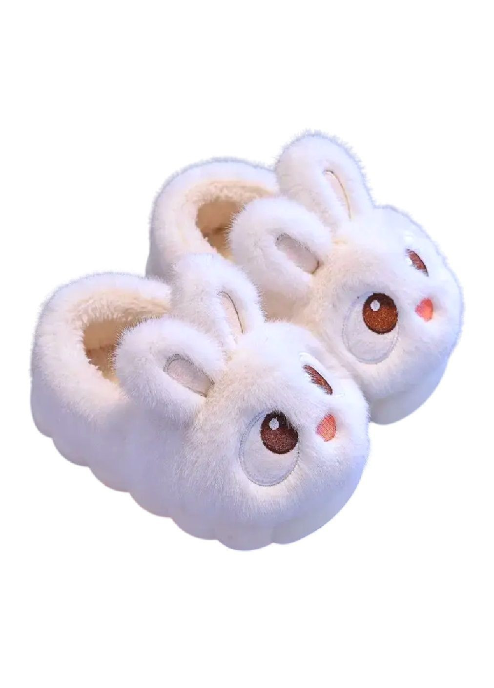Дитячі кімнатні домашні зимові плюшеві закриті капці для дітей дівчаток 23 см (481729-Prob) Біла Зайка розмір 36-37 Unbranded (365657959)