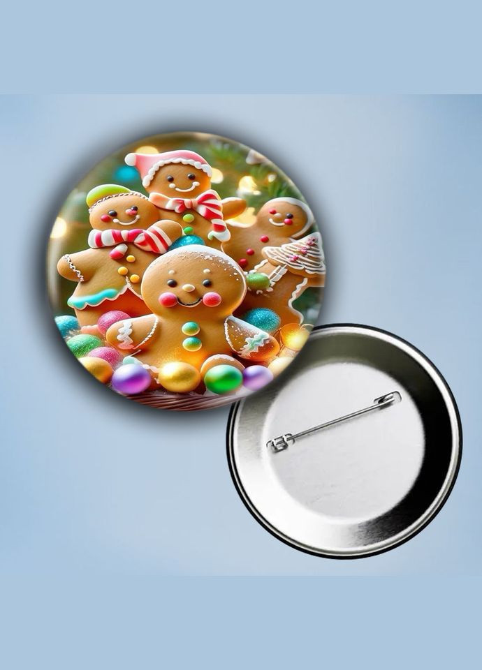 Значок на булавці Новий рік #9 металевий 56 мм No Brand (304503015)