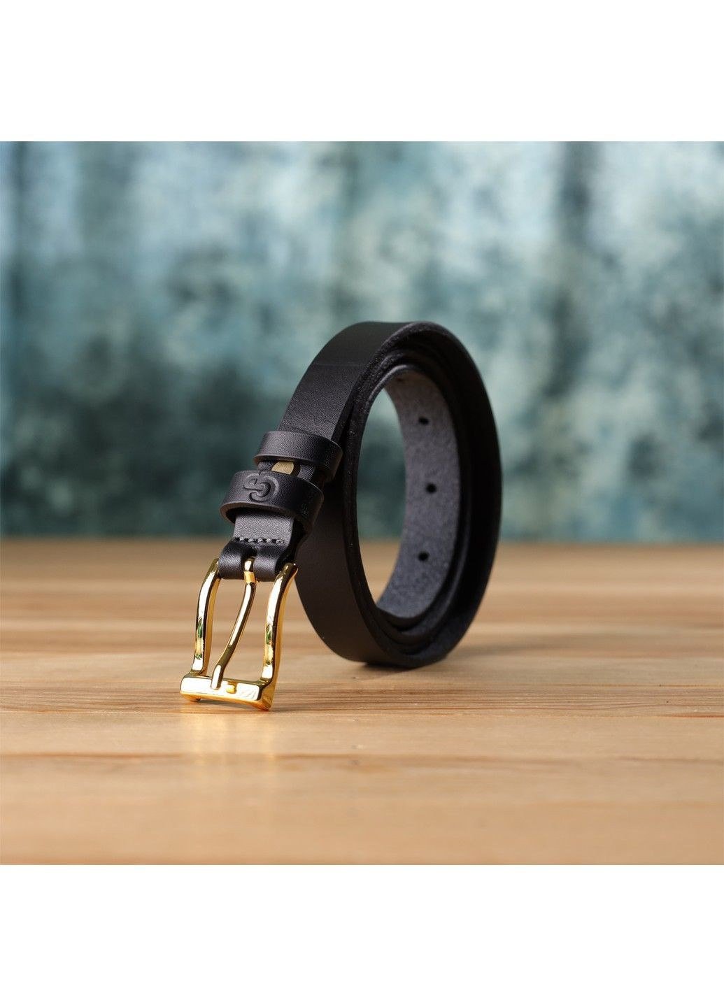 Тонкий шкіряний ремінь для жінок 22947 Чорний Grande Pelle (362556833)