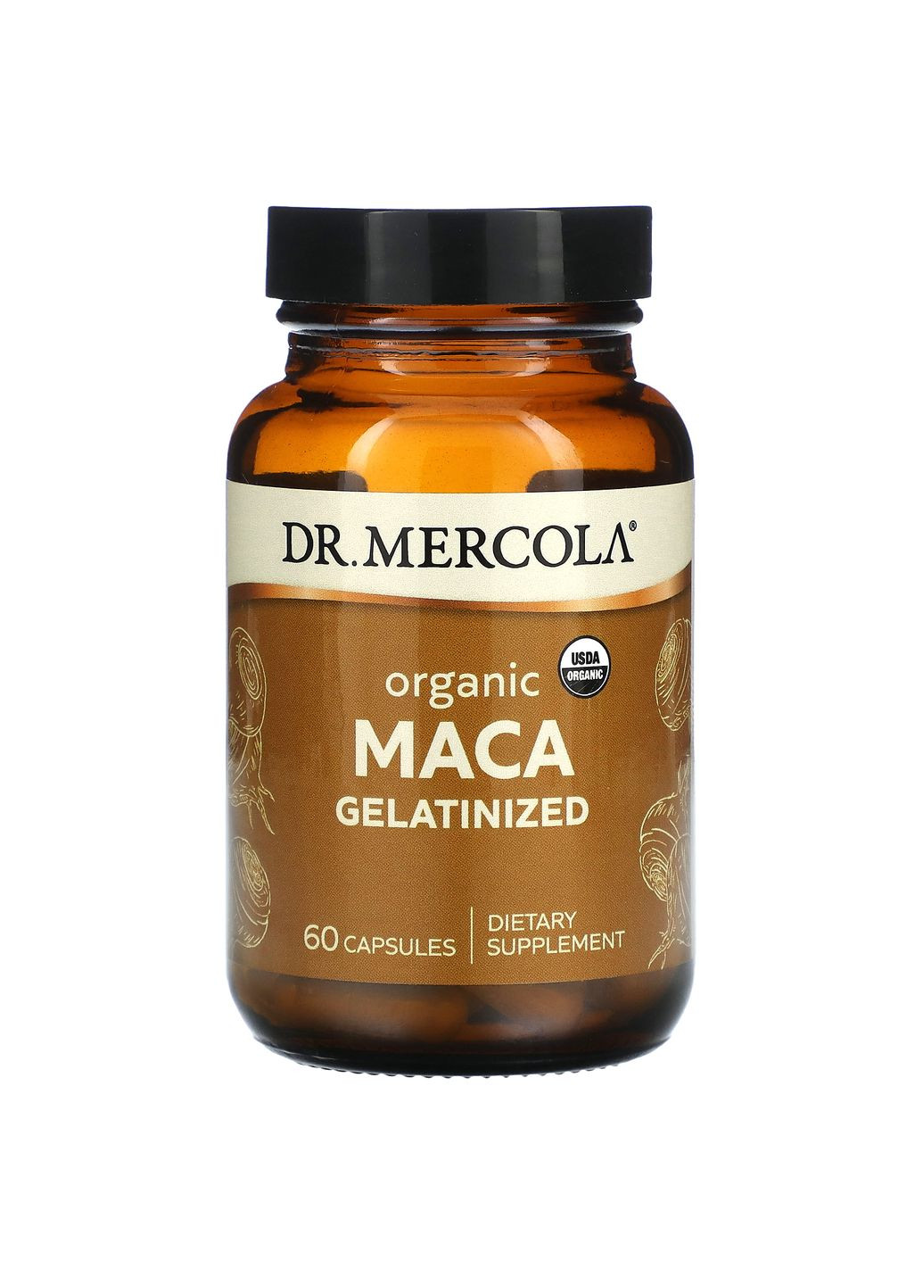 Мака желатинизированная, Maca Gelatinized, органическая, 60 капсул Dr. Mercola (364303565)