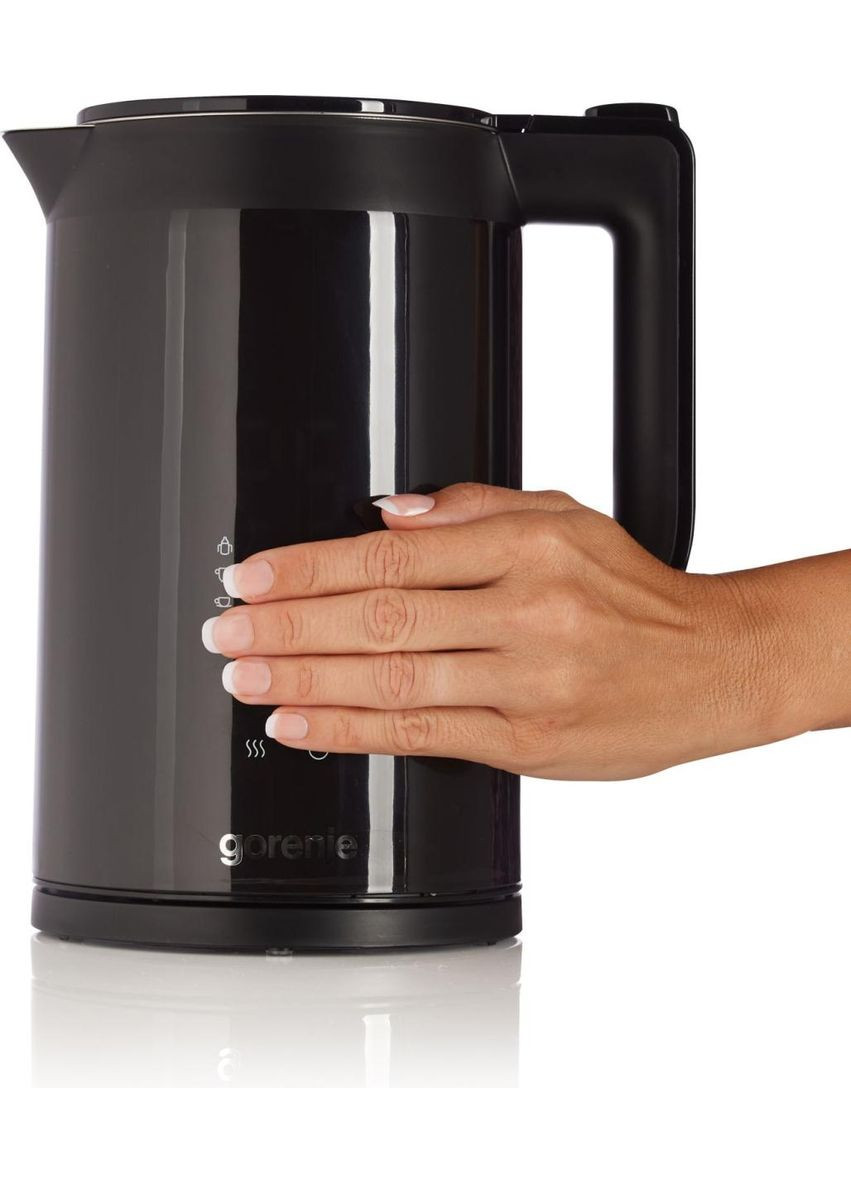 Электрочайник 1.7л, двойные стенки, LED дисплей, Strix контроль, черный Gorenje (314982685)