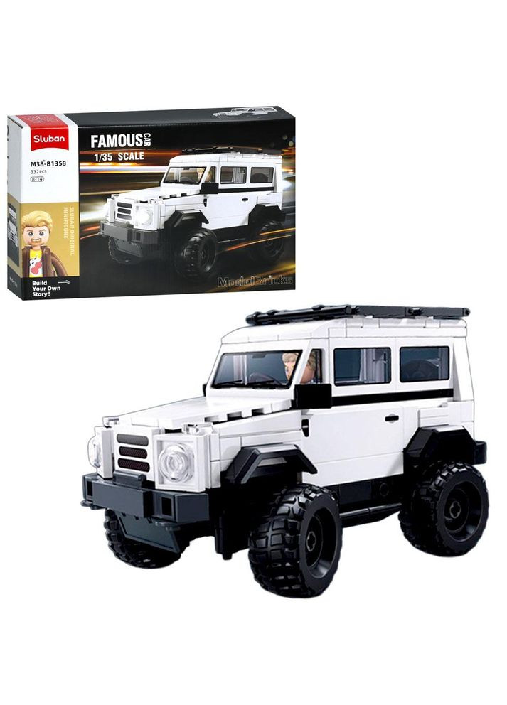 Конструктор, джип 1:35, фігурка, 332 деталі, коробка 30×19×7 см (M38-B1358) Sluban (364309846)