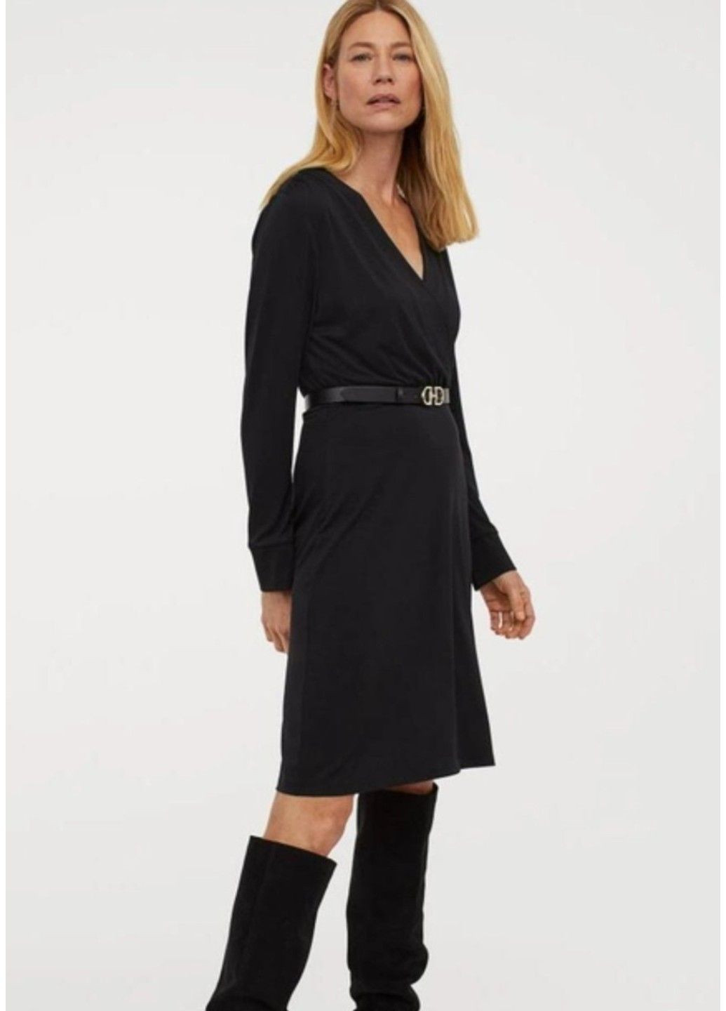 Черное коктейльное женское трикотажное платье н&м (56722) m черное H&M