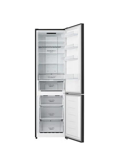 Холодильник с нижней морозильной камерой 238л черный NoFrost для хранения продуктов морозильник Gorenje