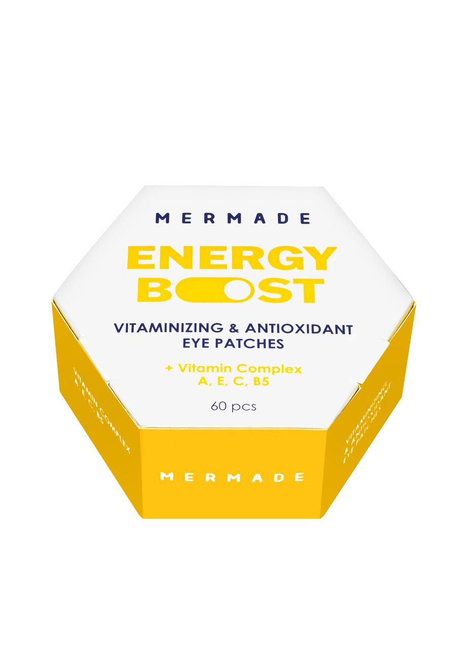 Патчі під очі вітамінізовані Energy Boost Vitamin complex A, E, C, B5 60 шт MERMADE (316715793)