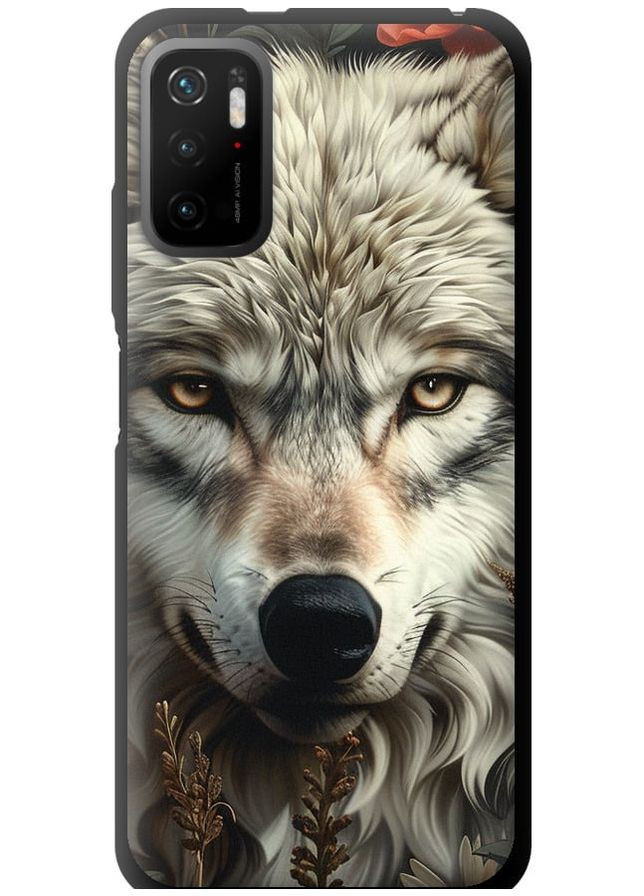 TPU черный чехол 'Волчий взгляд' для Endorphone Xiaomi Redmi Note 10 5G (286765489)