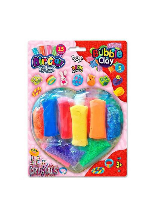 Креативное творчество из пластилина "Air Clay+Bubble Clay" ARBB03-01 блистер 15 брикетов No Brand (316526528)