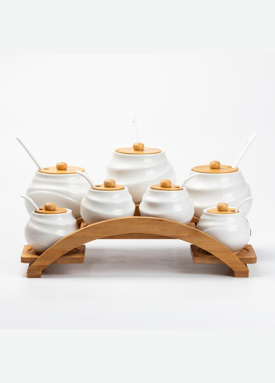 Набор баночек для сыпучих продуктов 7 штук по 200/500 мл, белый Yiwu (322503794)