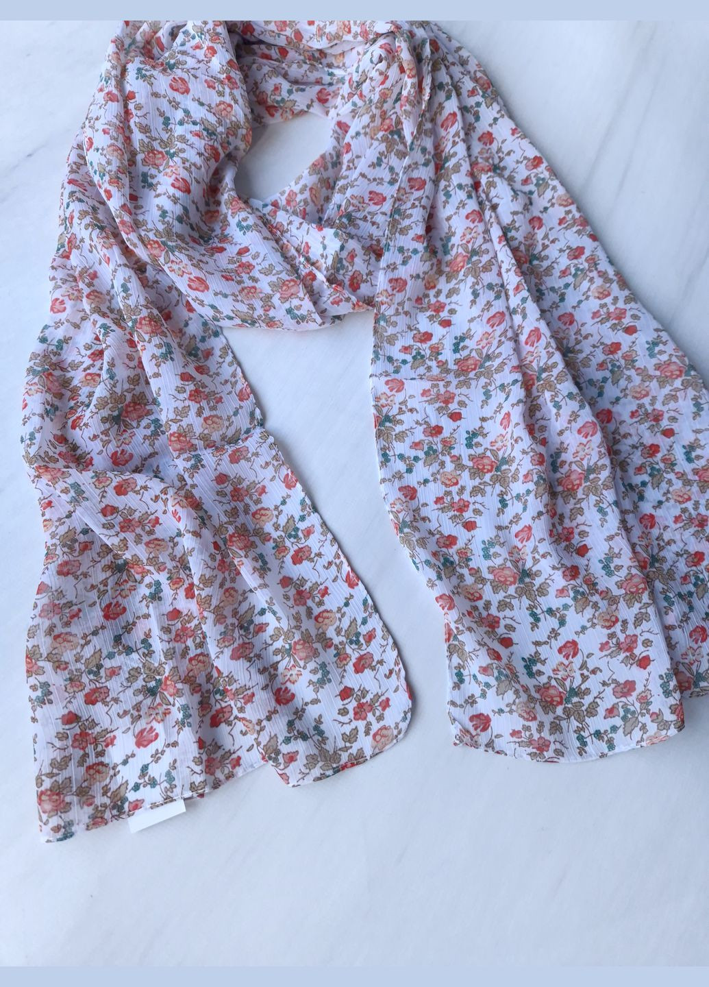 Шарф-палантин женский весна-осень в цветочный принт 180х45 см Bijou Brigitte (316606212)