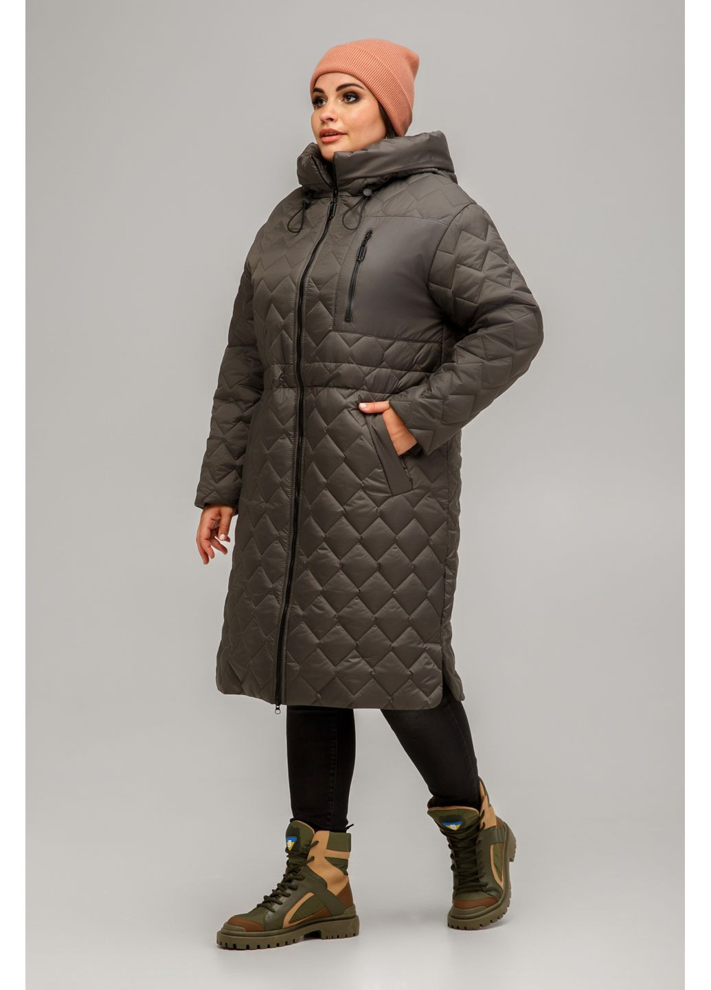 Темно-пурпурная зимняя демисезонное пальто прямого силуэта all posa (ap101608p) A'll Posa