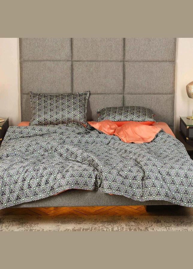 Постільна білизна бавовняна Чарлі Двоспальна Простирадло на гумці 180x200х20 Бязь Сіра 50 х 70 No Brand (317364994)