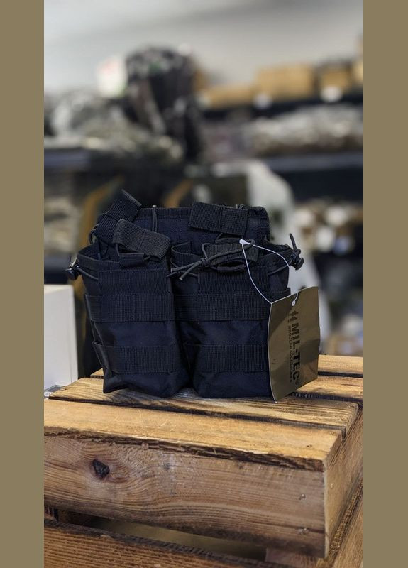 Підсумок тактичний для магазина Подвійний MAG TASCHE OPEN TOP DOUBLE SCHWARZ (13497002) Mil-Tec (292132379)
