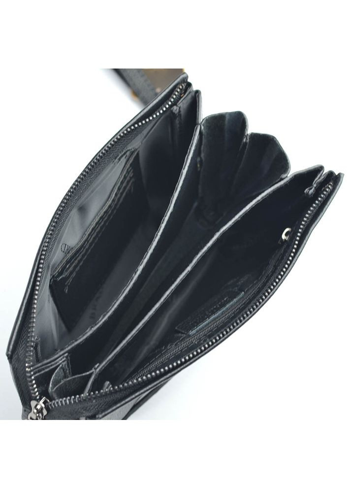 Чоловічий чорний шкіряний клатч через плече, Наплічна молодіжна сумочка клатч із натуральної шкіри Bradford (266266497)