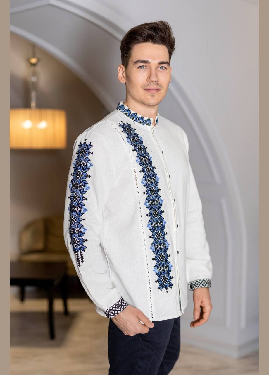 Белая мужская вышиванка ESQ прямой (319322806)