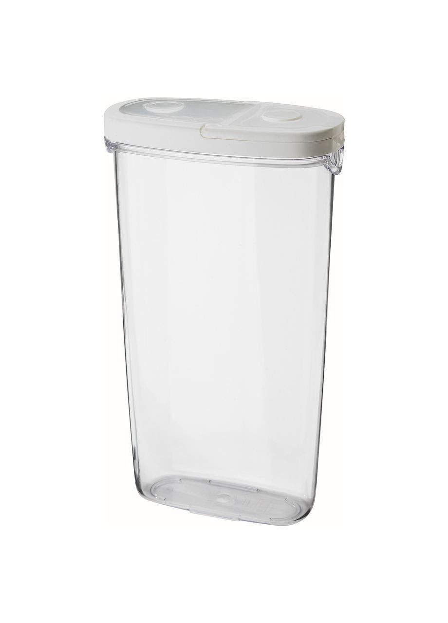 Контейнер із кришкою для сухих продуктів прозорий білий 2.3 л IKEA (272150591)