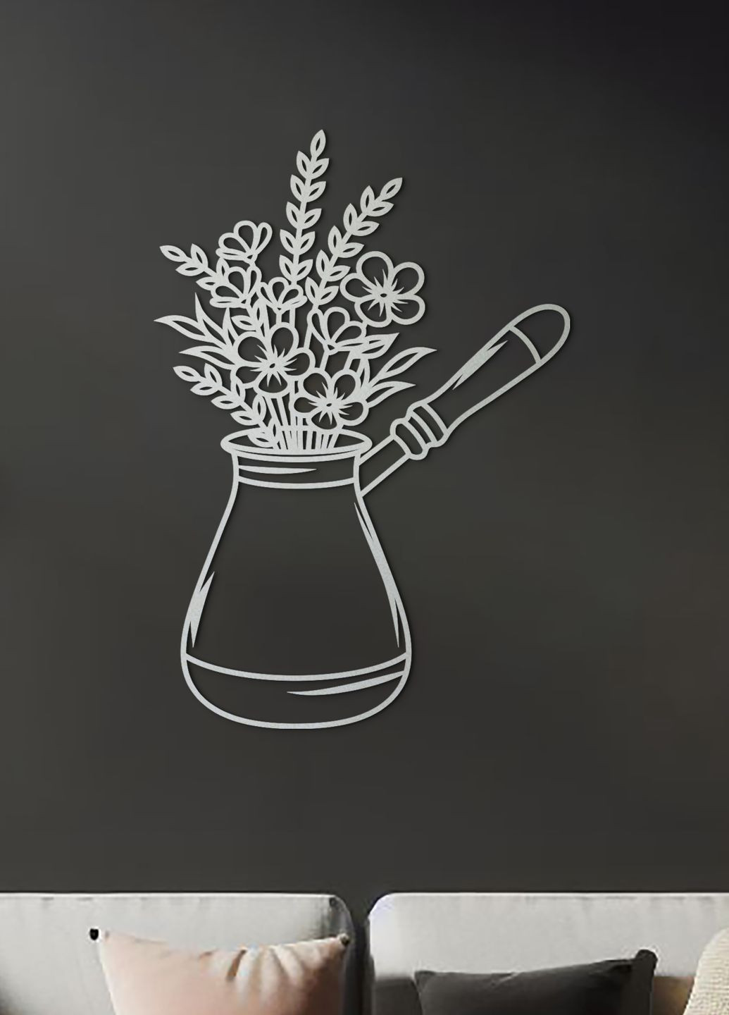 Дерев'яна картина на кухню, декоративне панно з дерева "Кава в турці", мінімалістичний стиль 70х50 см Woodyard (292013718)