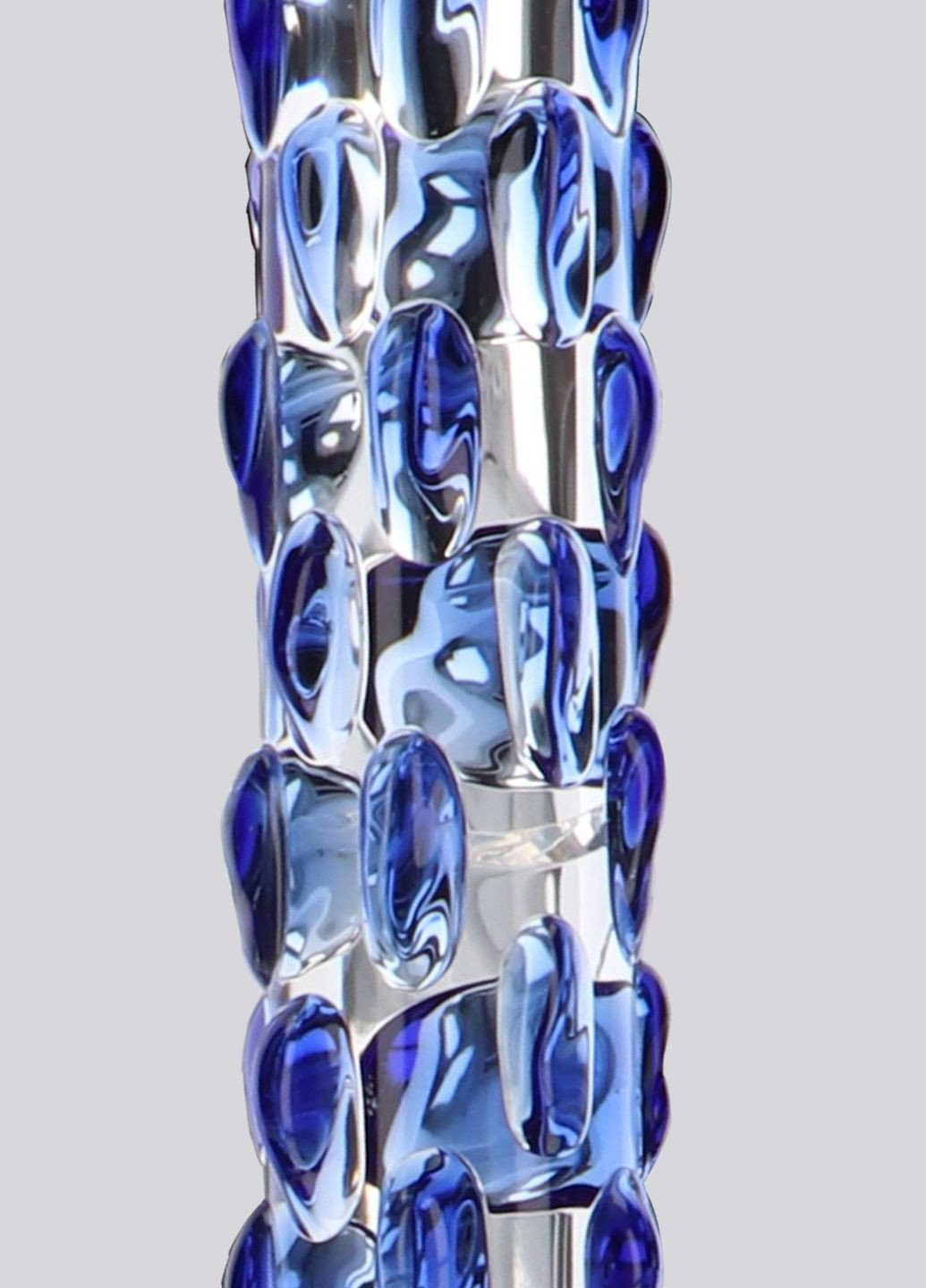 Фаллоимитатор стеклянный с рельефом Diamond Dazzler прозрачный с голубым, 18 см х 3.5 см Toy Joy (297133066)