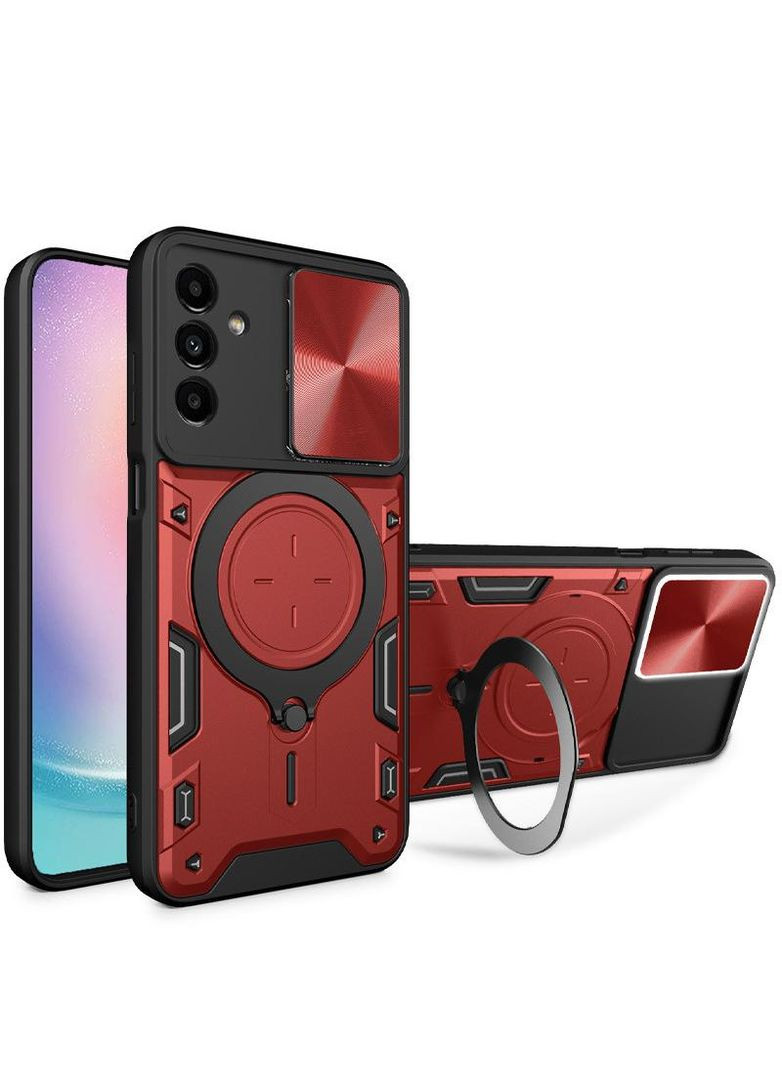 Ударостійкий чохол Bracket Ringstand із захисною шторкою для камери на Samsung Galaxy M35 Epik (307792142)